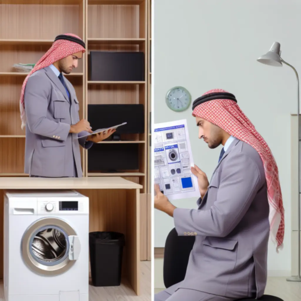 Ekspert ds. AGD analizujący parametry techniczne lodówki na tablecie